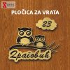 Pločica za vrata sove