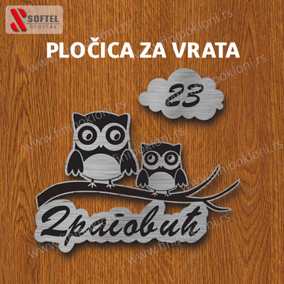 Pločica za vrata sove